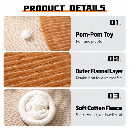🐾 Cozy Burrow Sleeping Bag Bed – Warm Plush Nest for Cats & Small Dogs