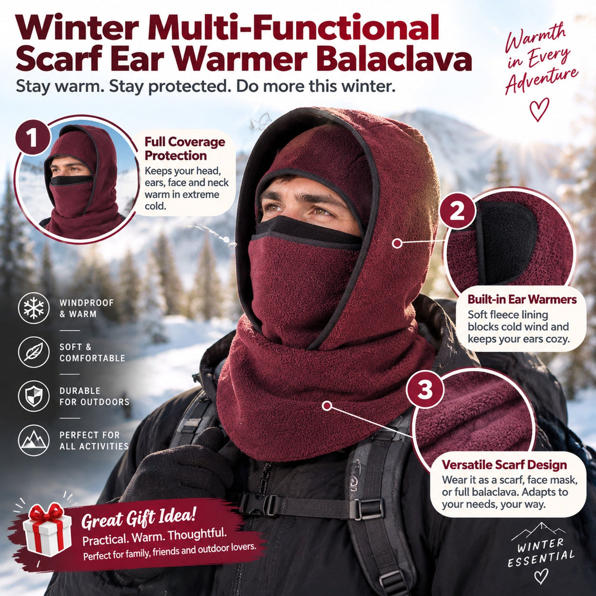 ❄️Winter All-In-One Scarf Ear Cover Warm Balaclava
