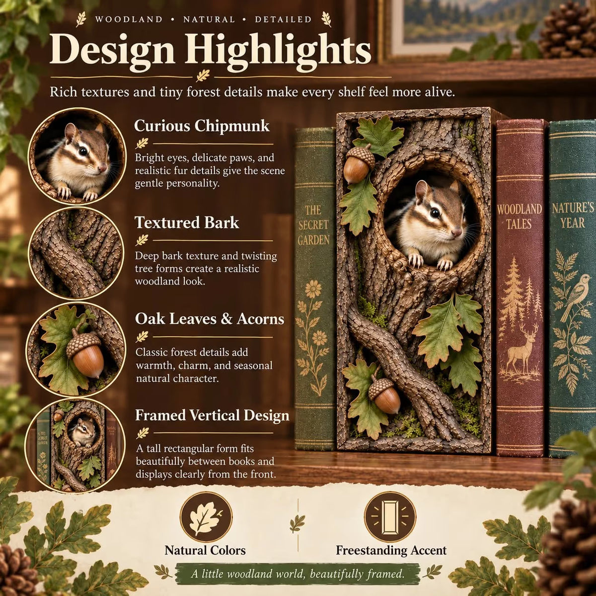 🔥 📚Woodland Chipmunk Book Nook