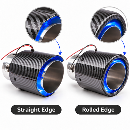 🔵 Universal LED Carbon Fiber Exhaust Pipe Light for Cars
