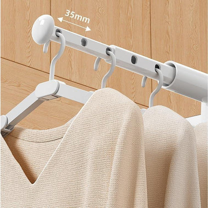 No Drill Retractable Clothes Drying Rack, Portable Foldable Hanging Laundry Rod for Window, Balcony & Indoor Use