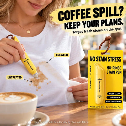 Portable Dual-Head Stain Remover Pen✨ Instant No-Rinse Emergency Spot Cleaner for Clothes, Oil & Coffee Stains⏳