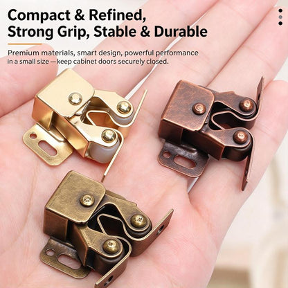 Cabinet Door Catch Latch, Roller Ball Door Closer for Cupboard Wardrobe, Strong Spring Loaded Door Snap Catch with Mounting Screws