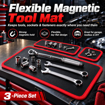 🎁3-Piece Magnetic Tool Mat Set – Strong Hold, Flexible Tool & Parts Organizer