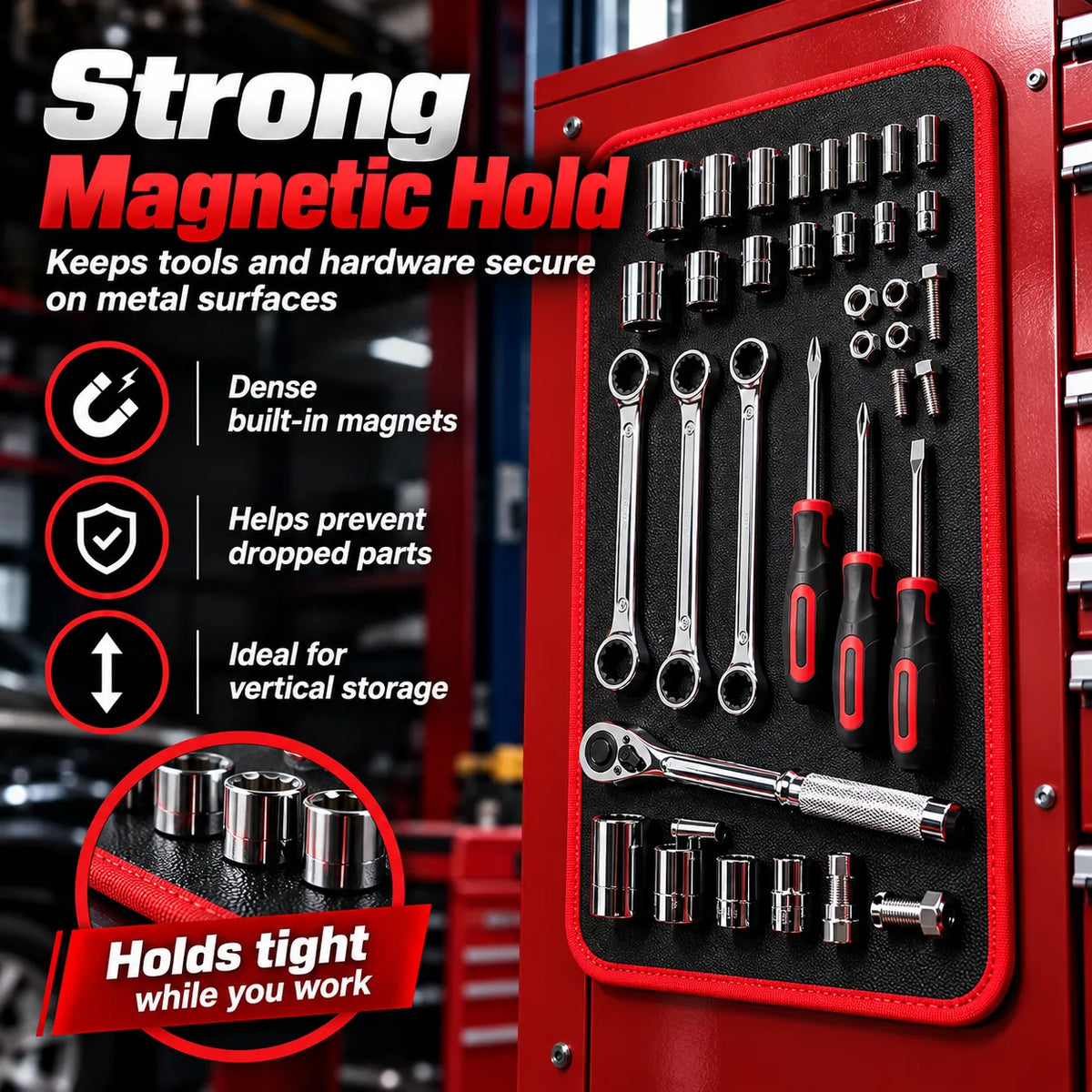 🎁3-Piece Magnetic Tool Mat Set – Strong Hold, Flexible Tool & Parts Organizer