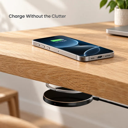Hidden Under-Desk Wireless Charger ⚡ 0–30mm Charging Pad