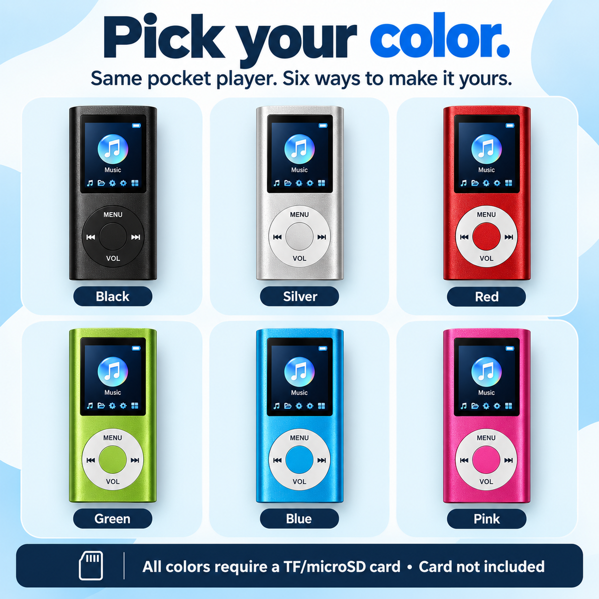 🔥 LAST DAY 49% OFF 🔥 -🎵 Pocket MP3 Player – Offline Music, Bluetooth Audio & LCD Screen