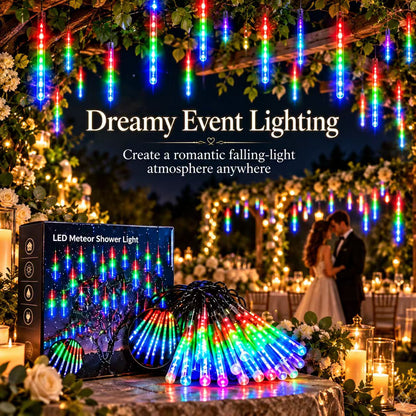 ✨ LED Meteor Shower Lights – Waterproof Falling Rain Christmas Lights for Indoor & Outdoor Decor