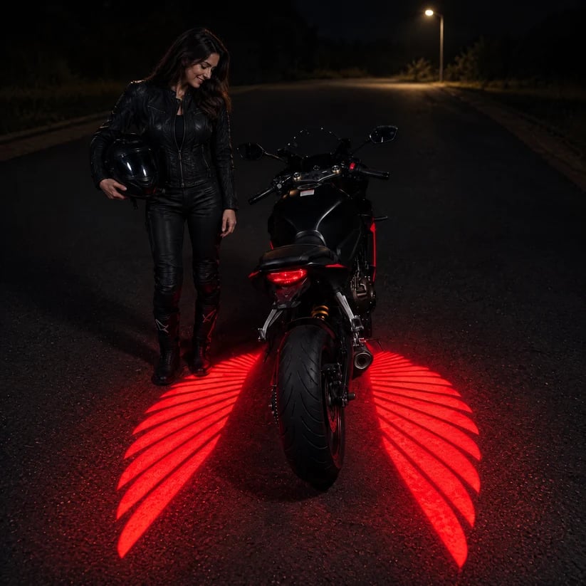 🏍️ Angel Wing Motorcycle LED Projector Lights (1 Pair)✨