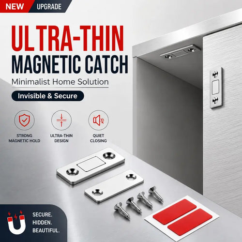 12-Pack Ultra Thin Cabinet Magnetic Door Catch Stainless Steel, Satin Nickel 🧲