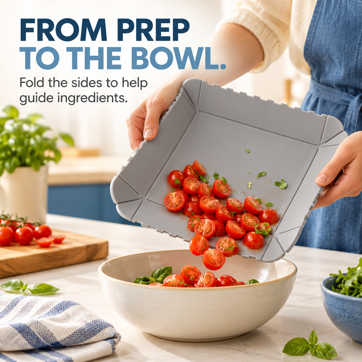 🥗 2 PCS Foldable Silicone Cutting Mat & Serving Tray