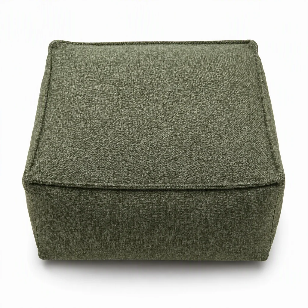 CozySpace Fill-Your-Own Storage Ottoman Cover – Square Pouf Footrest with Wide Zipper, Hidden Blanket & Clothing Storage, 10 Stylish Designs