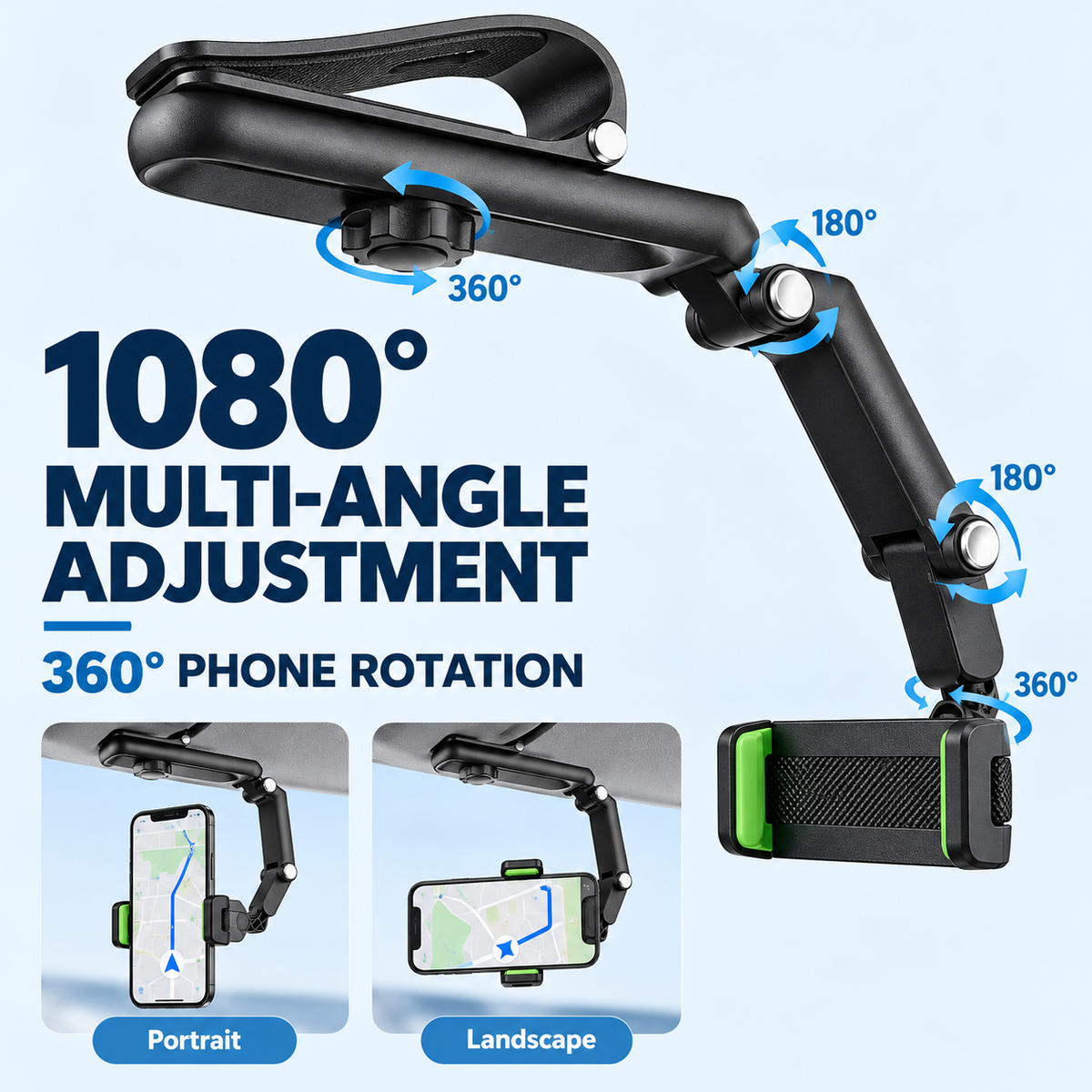 📱1080° Adjustable Car Sun Visor Phone Holder