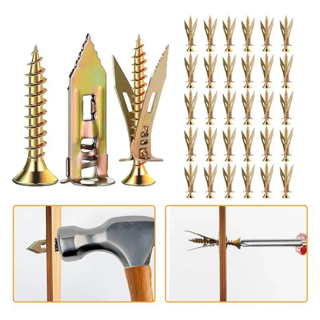 6PCS-Self Drilling Drywall Anchors with Screws Kit