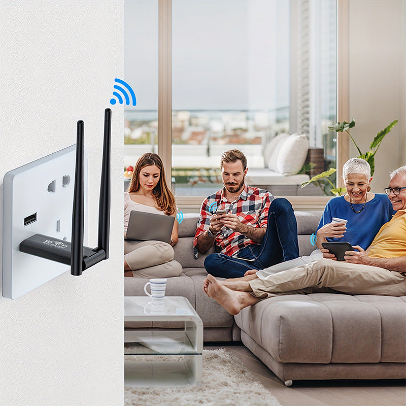 USB Wi-Fi Signal Booster - Dual Antenna & 2.4 GHz