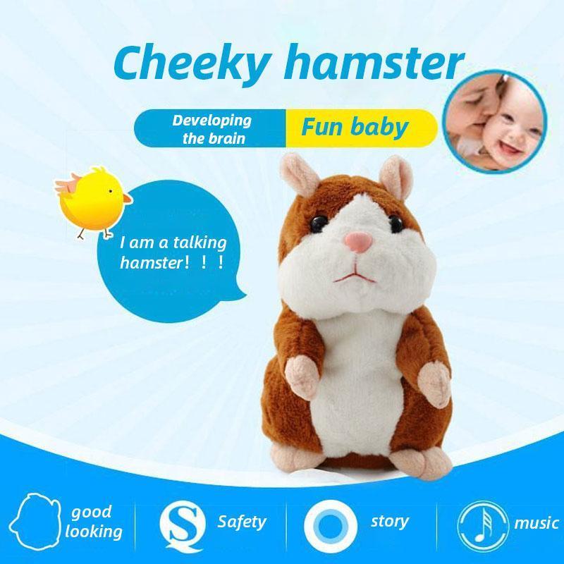 🐹💝70% OFF!!!-Ready for Christmas!🎄🎁Talking Hamster Plush – repeats whatever you say, auto head-shaking, hilarious fun for kids & adults