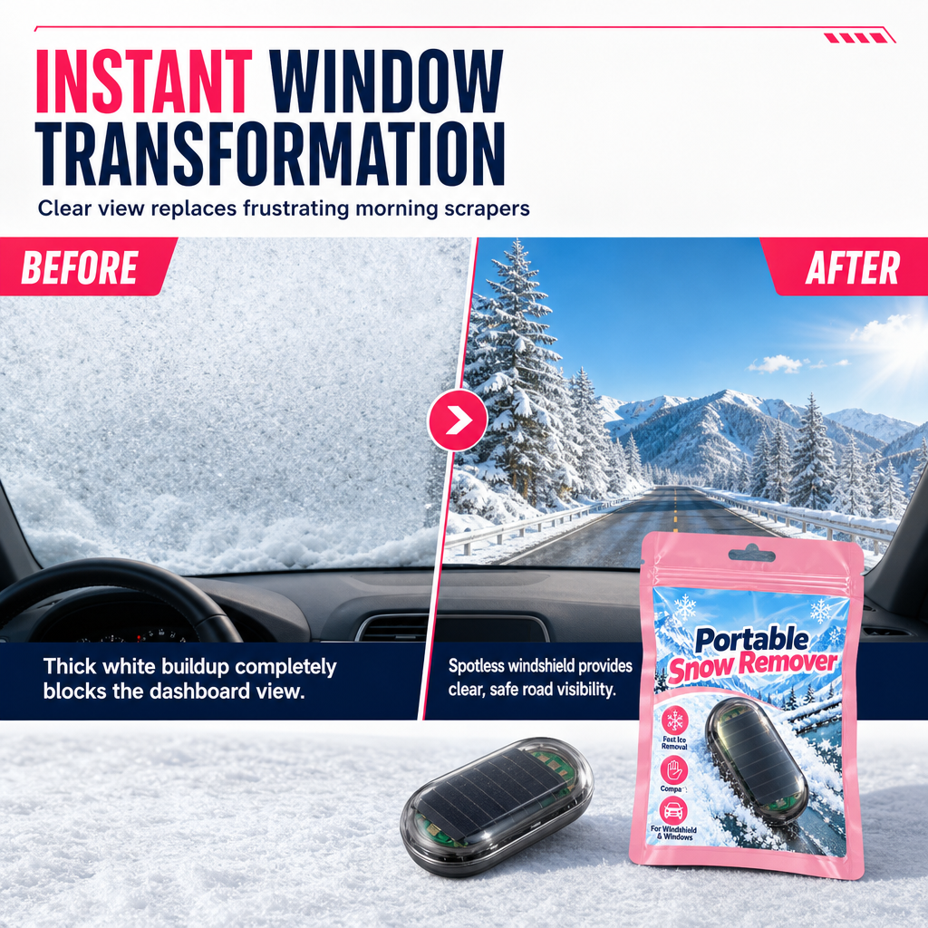 ❄️ Portable Car Snow Remover & Windshield Ice Scraper Tool 🚗